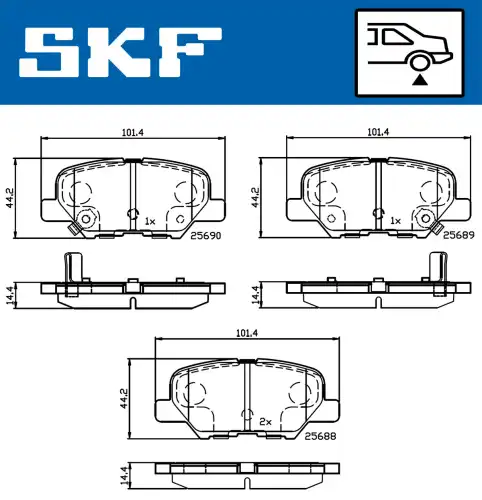 Тормозные колодки дисковые SKF VKBP 90253 A