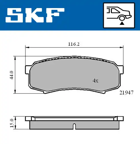 Тормозные колодки дисковые SKF VKBP 90136