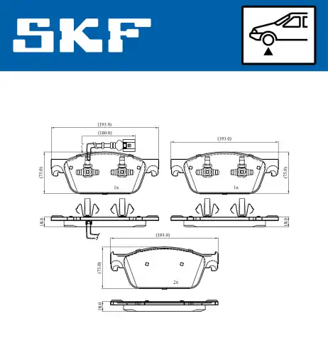 Тормозные колодки дисковые SKF VKBP 80445 E