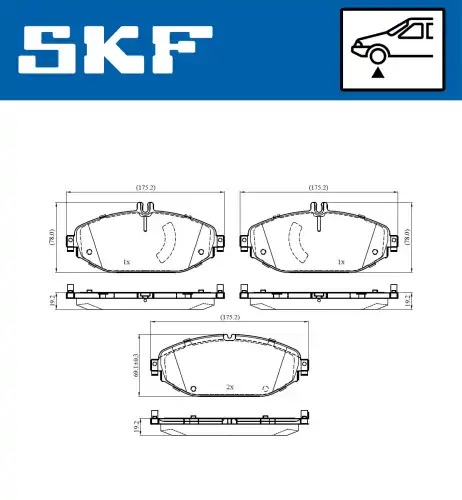 Тормозные колодки дисковые SKF VKBP 80530