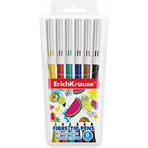 ErichKrause Фломастеры Washable 6 цветов 53363