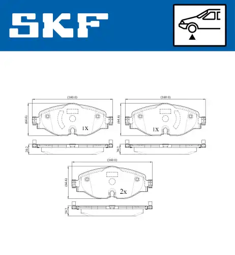 Тормозные колодки дисковые SKF VKBP 80104