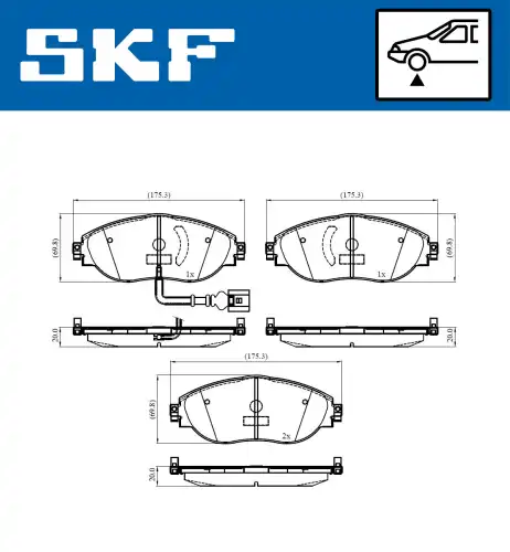 Тормозные колодки дисковые SKF VKBP 80179 E