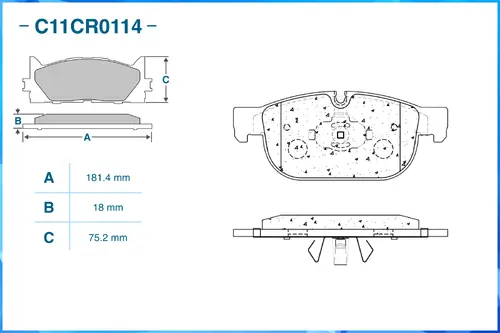 Тормозные колодки дисковые CWORKS C11CR0114