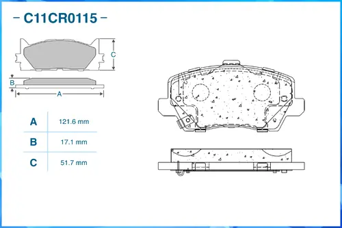 Тормозные колодки дисковые CWORKS C11CR0115