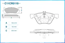 Тормозные колодки дисковые CWORKS C11CR0119