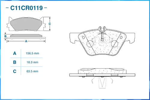 Тормозные колодки дисковые CWORKS C11CR0119