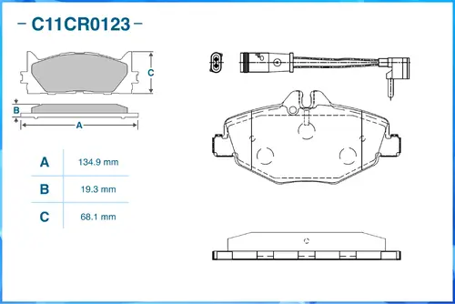 Тормозные колодки дисковые CWORKS C11CR0123