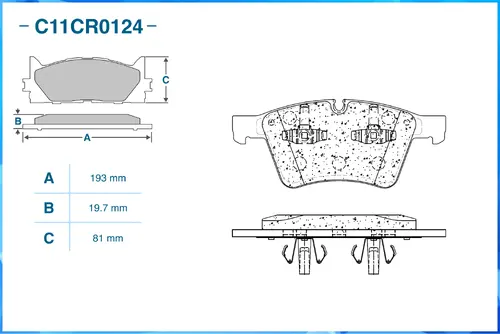 Тормозные колодки дисковые CWORKS C11CR0124
