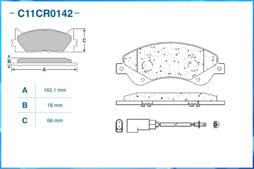 Тормозные колодки дисковые CWORKS C11CR0142