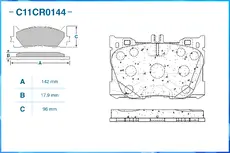 Тормозные колодки дисковые CWORKS C11CR0144