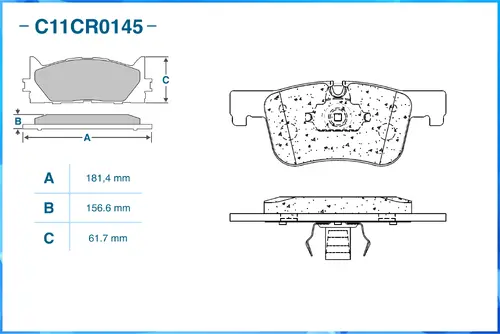 Тормозные колодки дисковые CWORKS C11CR0145