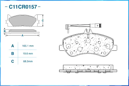 Тормозные колодки дисковые CWORKS C11CR0157
