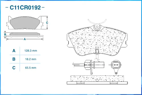 Тормозные колодки дисковые CWORKS C11CR0192