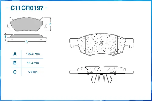 Тормозные колодки дисковые CWORKS C11CR0197