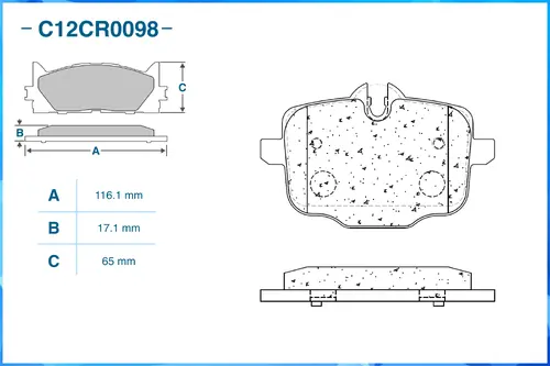 Тормозные колодки дисковые CWORKS C12CR0098