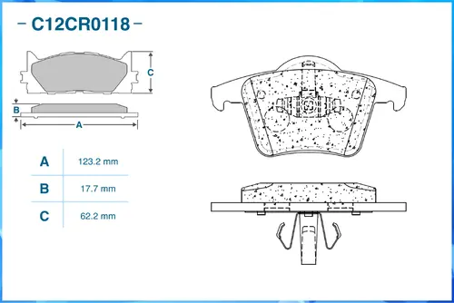 Тормозные колодки дисковые CWORKS C12CR0118