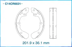 Тормозные колодки барабанные CWORKS C14CR0021