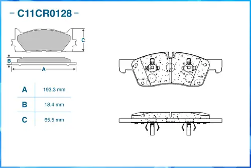 Тормозные колодки дисковые CWORKS C11CR0128