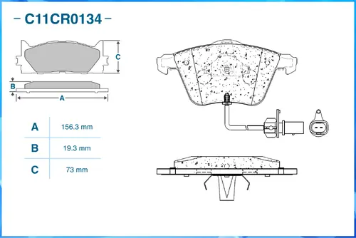 Тормозные колодки дисковые CWORKS C11CR0134