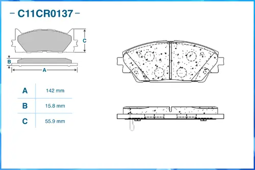 Тормозные колодки дисковые CWORKS C11CR0137
