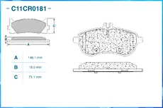 Тормозные колодки дисковые CWORKS C11CR0181