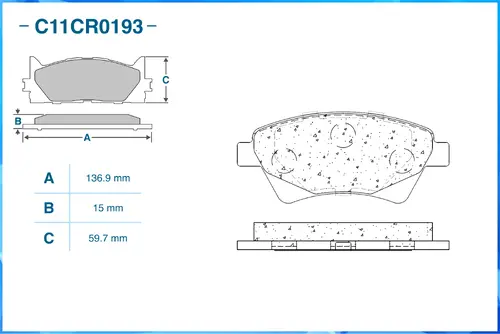 Тормозные колодки дисковые CWORKS C11CR0193
