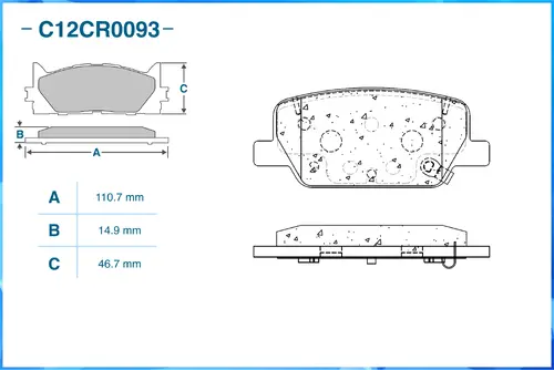 Тормозные колодки дисковые CWORKS C12CR0093