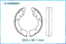 Тормозные колодки барабанные CWORKS C14CR0004