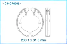 Тормозные колодки барабанные CWORKS C14CR0008