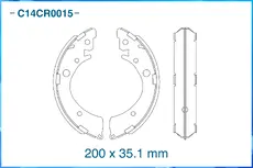 Тормозные колодки барабанные CWORKS C14CR0015