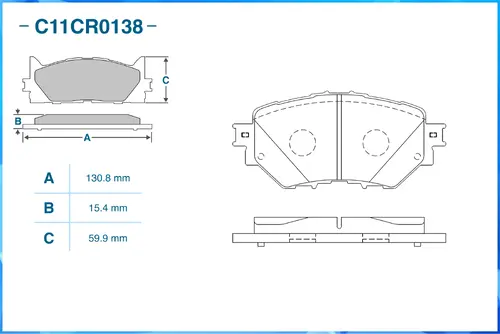 Тормозные колодки дисковые CWORKS C11CR0138