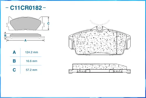 Тормозные колодки дисковые CWORKS C11CR0182