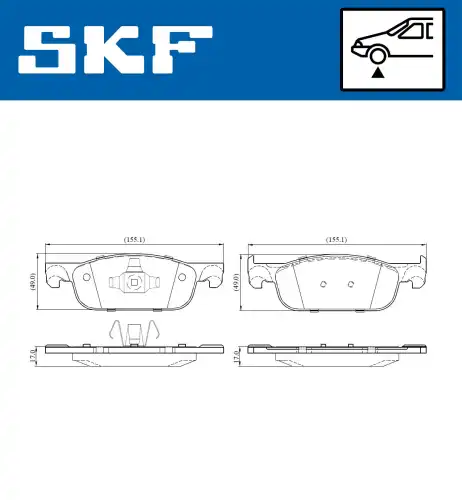 Тормозные колодки дисковые SKF VKBP 80020