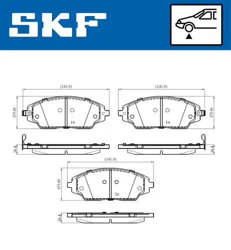 Тормозные колодки дисковые SKF VKBP 80515 A