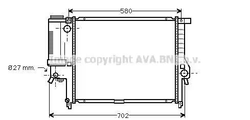 Радиатор системы охлаждения двигателя AVA BW2195