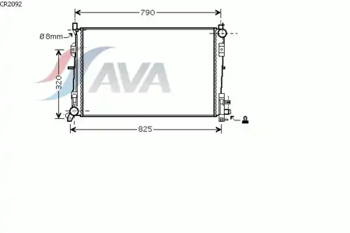 Радиатор системы охлаждения двигателя AVA CR2092
