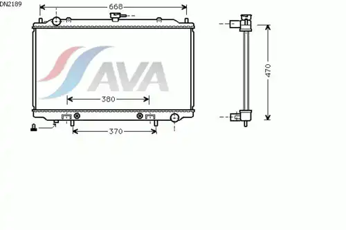 Радиатор системы охлаждения двигателя AVA DN2189