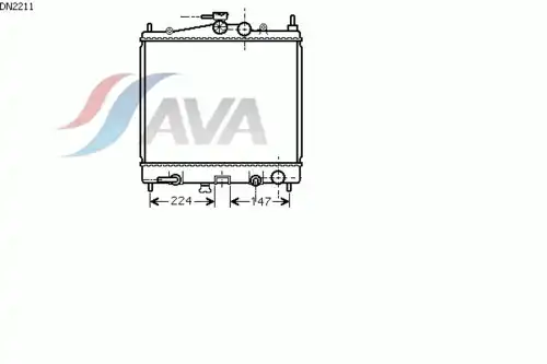 Радиатор системы охлаждения двигателя AVA DN2211