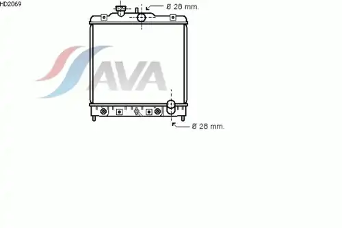 Радиатор системы охлаждения двигателя AVA HD2069