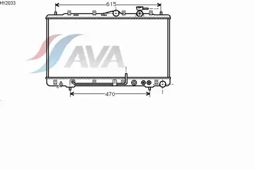 Радиатор системы охлаждения двигателя AVA HY2033