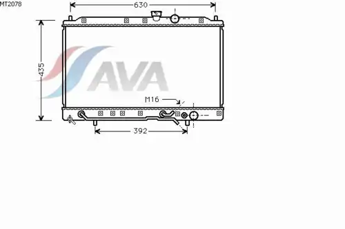 Радиатор системы охлаждения двигателя AVA MT2078