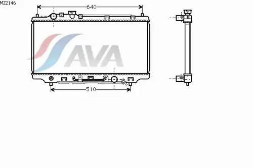Радиатор системы охлаждения двигателя AVA MZ2146