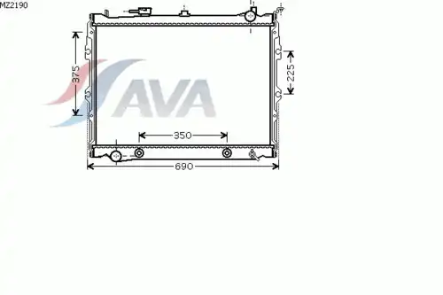 Радиатор системы охлаждения двигателя AVA MZ2190