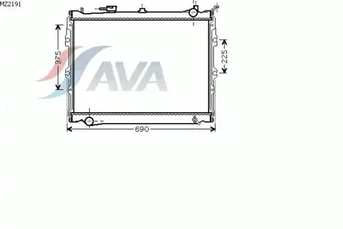 Радиатор системы охлаждения двигателя AVA MZ2191