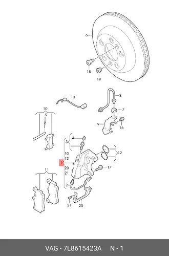 Тормозной суппорт 7L8615423A VAG
