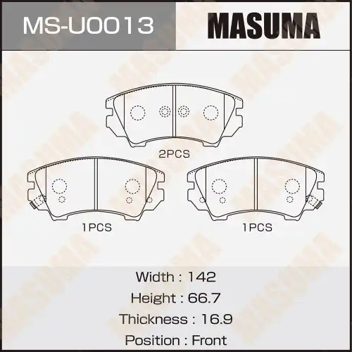 Тормозные колодки дисковые MASUMA MS-U0013
