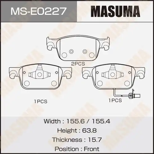 Тормозные колодки дисковые MASUMA MSE0227