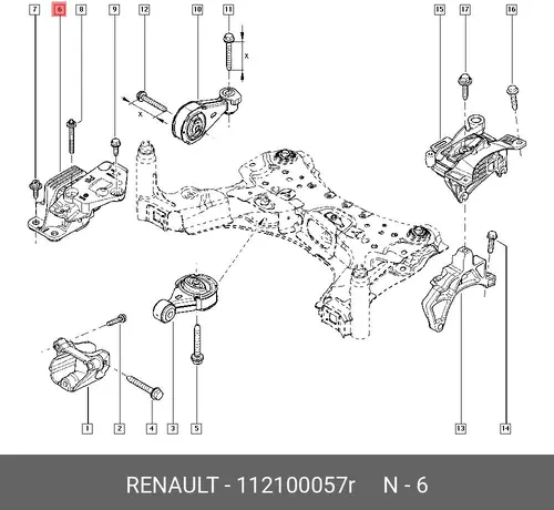 Подушка крепления двигателя RENAULT 112100057R