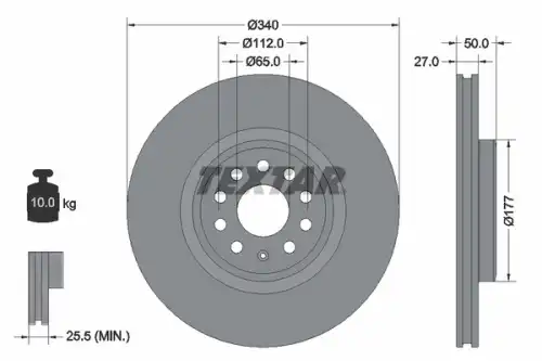 Тормозной диск TEXTAR 92337405